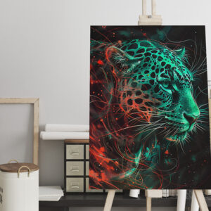 raxxa Canva: Greenish Red Neon Leopard Light