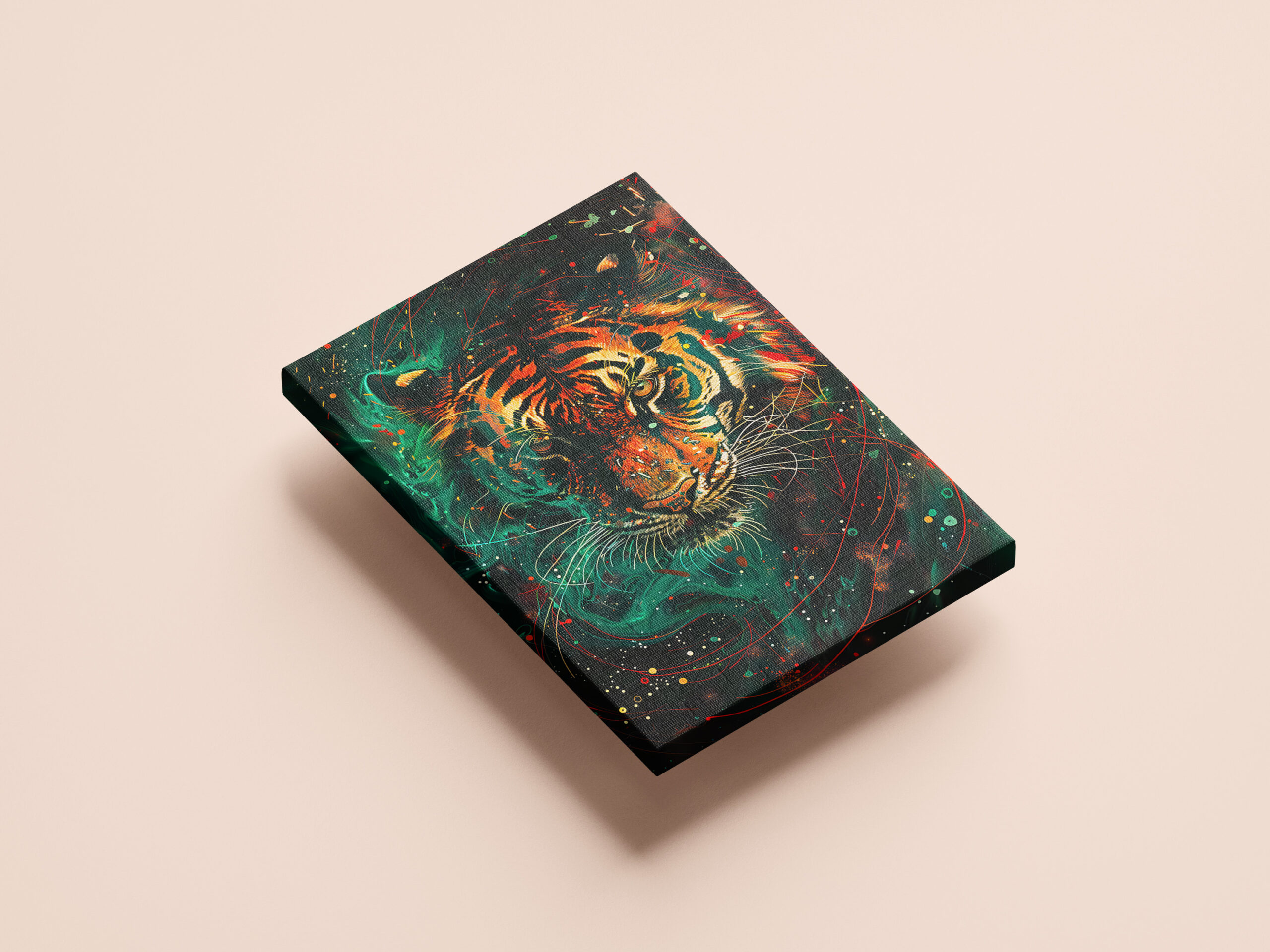 raxxa Canva: Cosmic Neon Green Tiger Light Trails - immagine 2