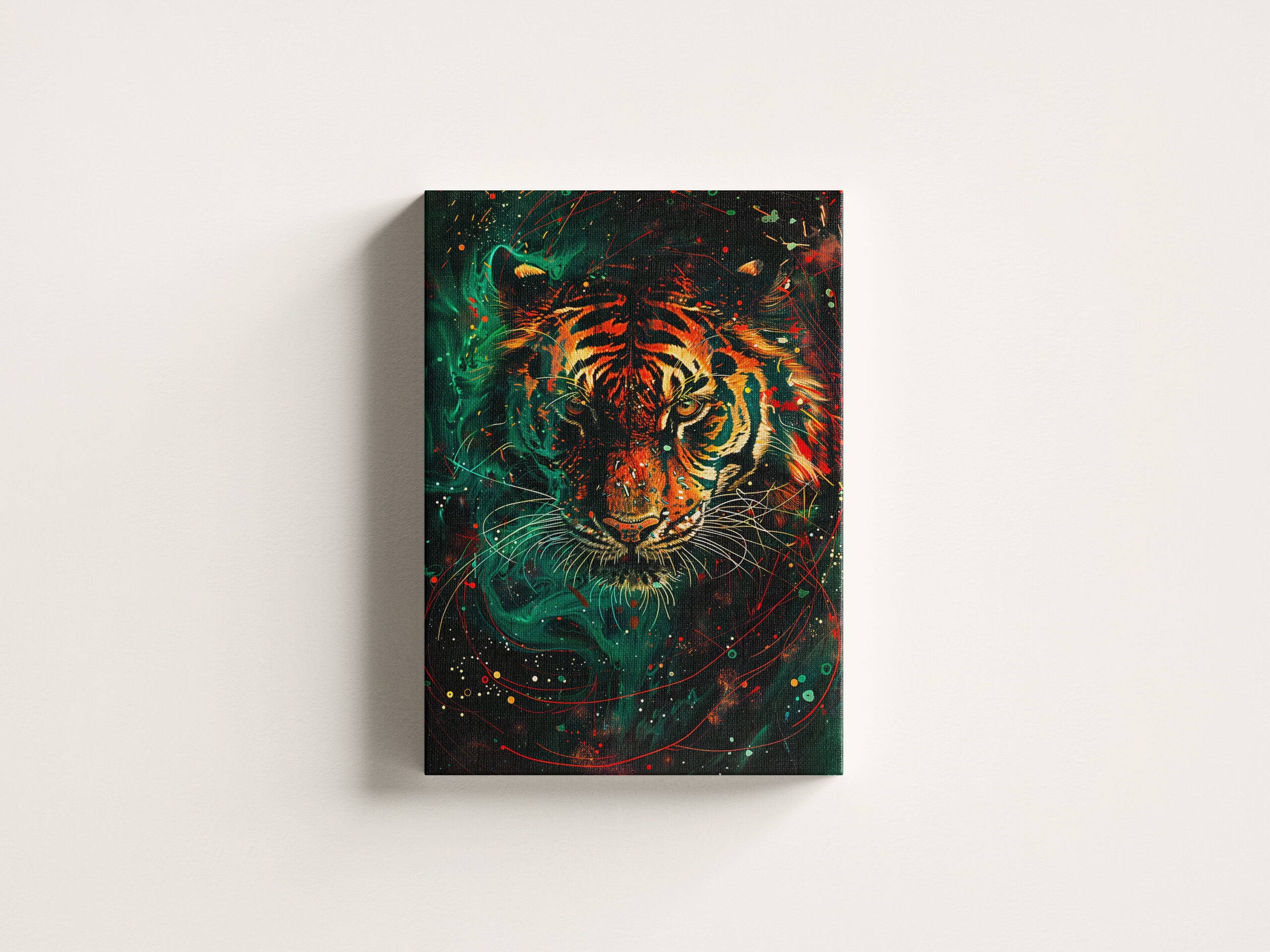 raxxa Canva: Cosmic Neon Green Tiger Light Trails - immagine 3