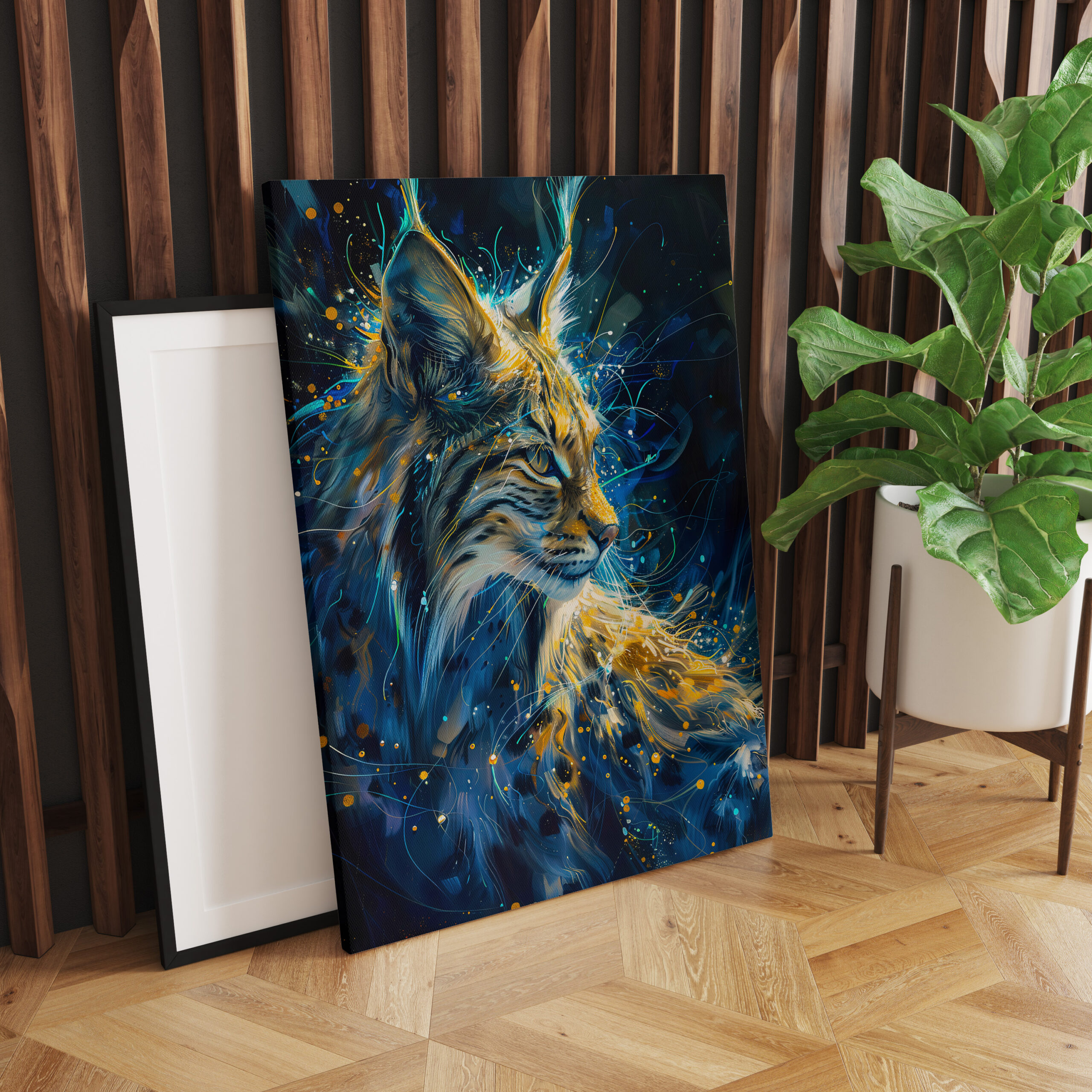 raxxa Canva: Blue Yellowish Neon Lynx Light Trails - immagine 2
