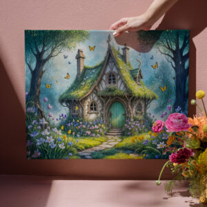 raxxa Canva: Charming Cottage with Crocus Blooms