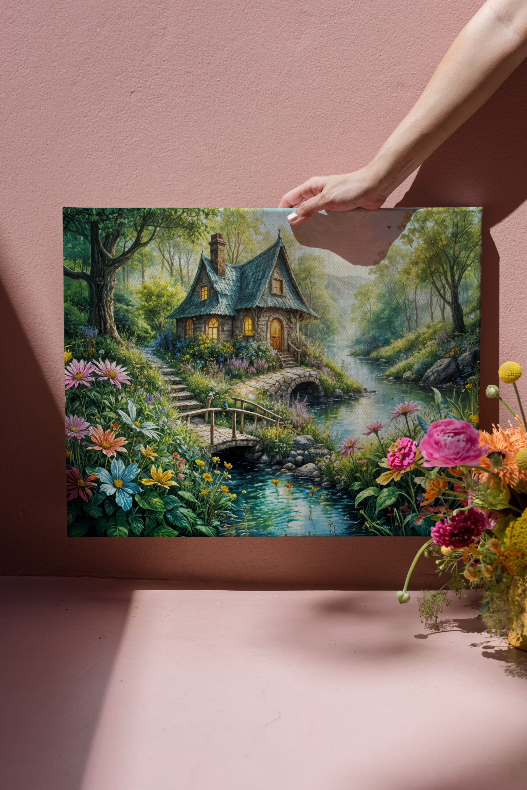raxxa Canva: Charming Cottage by Serene Stream - Imagen 3