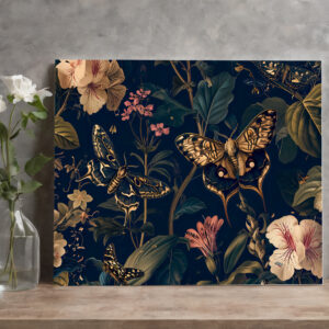 raxxa Canva: Wiener Nachtpfauenauge Among Geraniums Garden Illustration