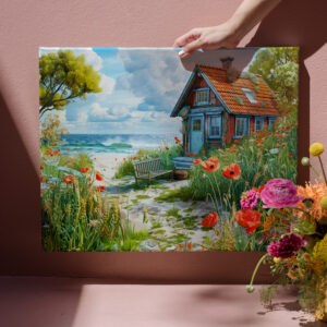 raxxa Canva: Beach Cottage with Dunes and Poppies