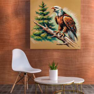 raxxa Canva: Eagle Calling into the Forest Pastel Chalk Drawing
