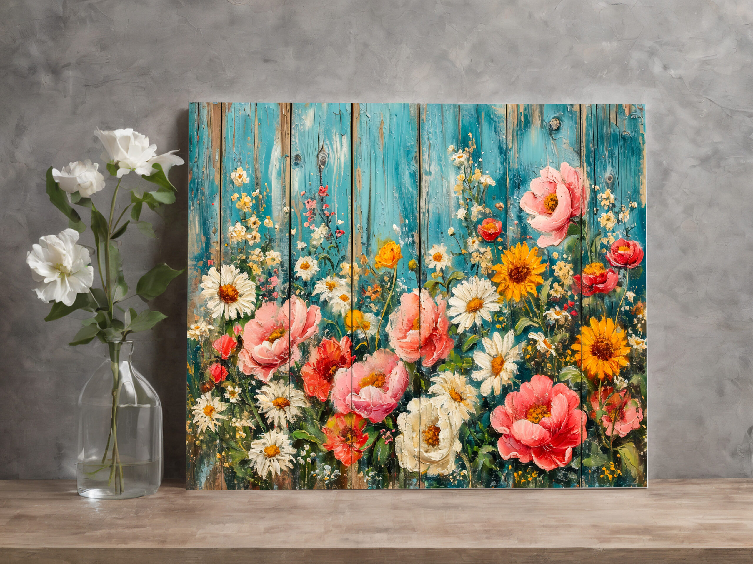 raxxa Canva: Summer Garden Mix on Turquoise Fence - Image 2