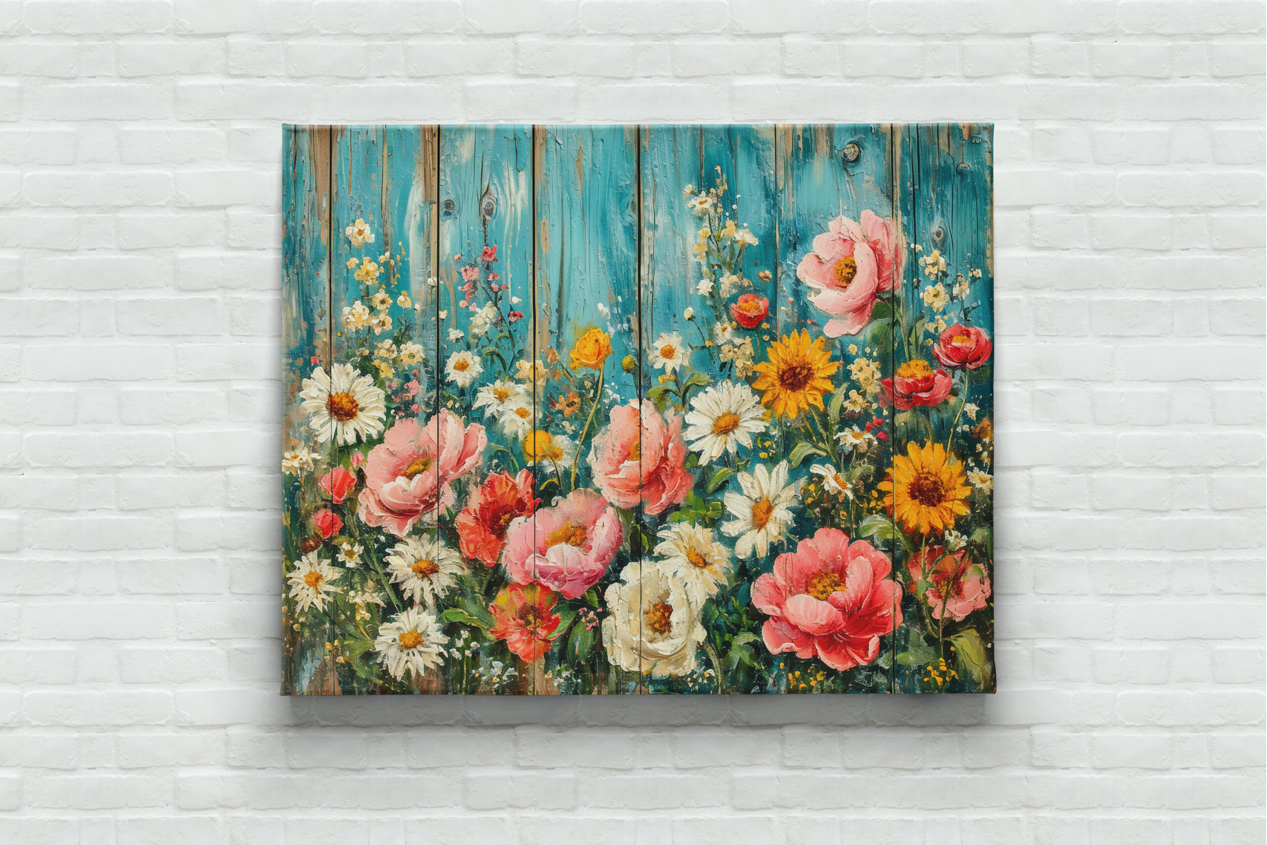 raxxa Canva: Summer Garden Mix on Turquoise Fence - Image 3