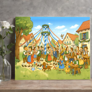 raxxa Canva: Dance Under Maypole in bavarian village