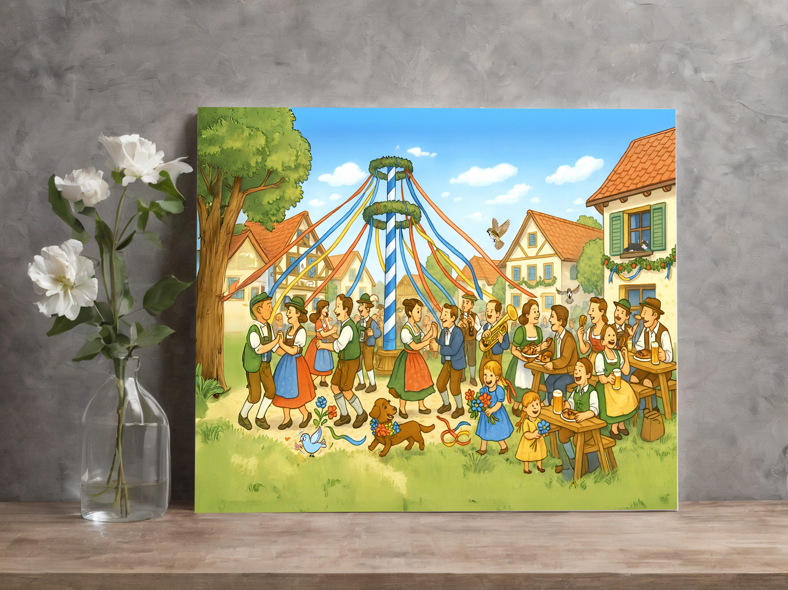 raxxa Canva: Dance Under Maypole in bavarian village