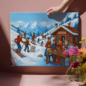 raxxa Canva: Cabin Magic with Skiing
