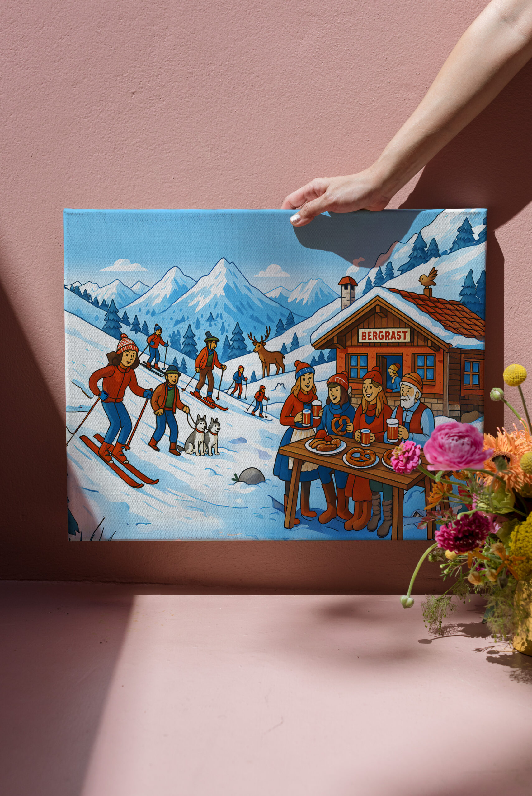 raxxa Canva: Cabin Magic with Skiing
