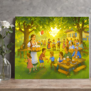 raxxa Canva: Sunny Bavarian Beer Garden in Summer