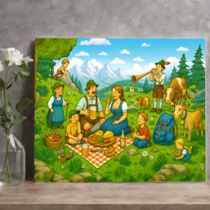 raxxa Canva: Picnic on Alpine Meadow