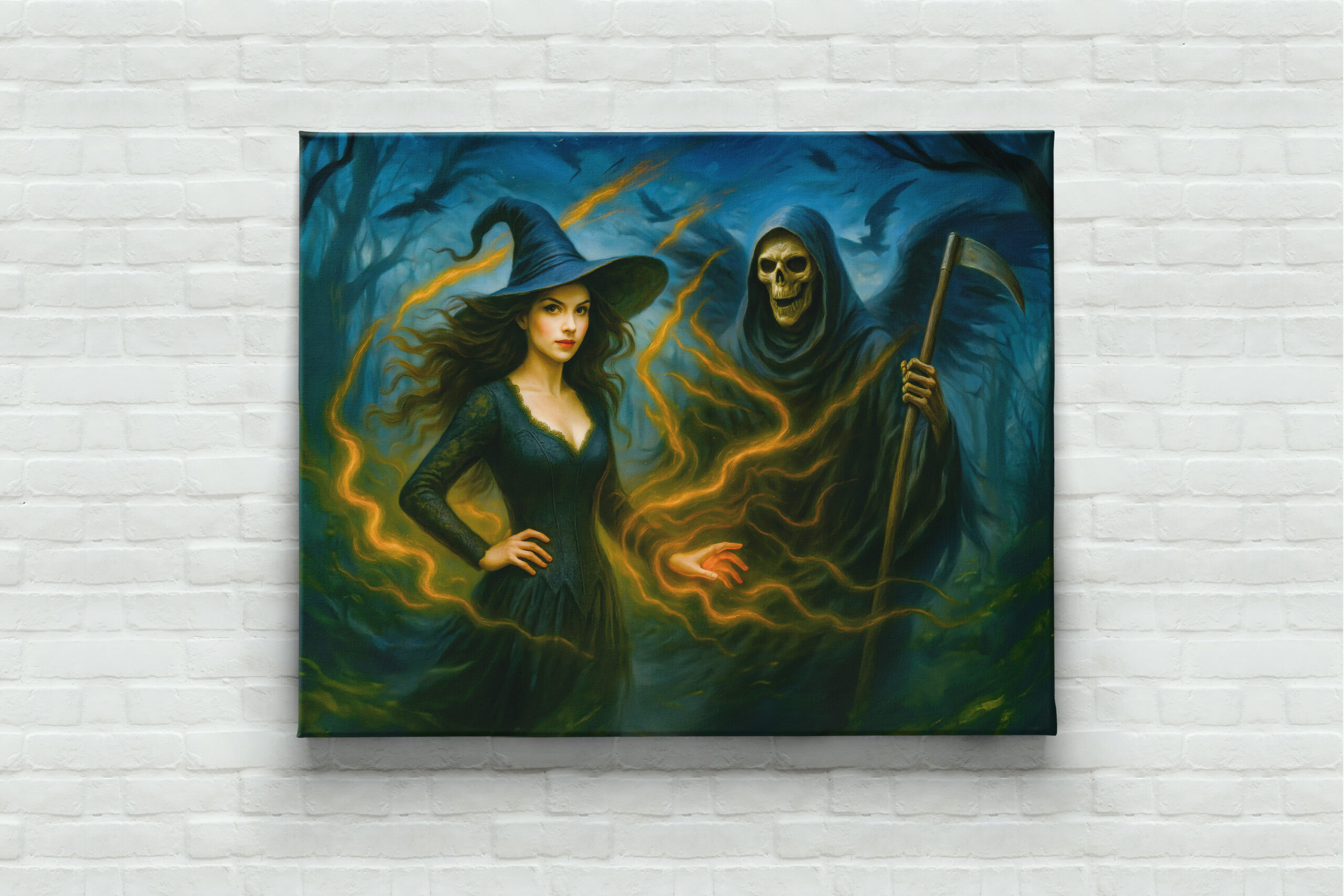 raxxa Canva: Witch in dark forest with the grim reaper - Imagen 3