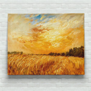 raxxa Canva: Wheat Field at Sunset Glow impressionisitic