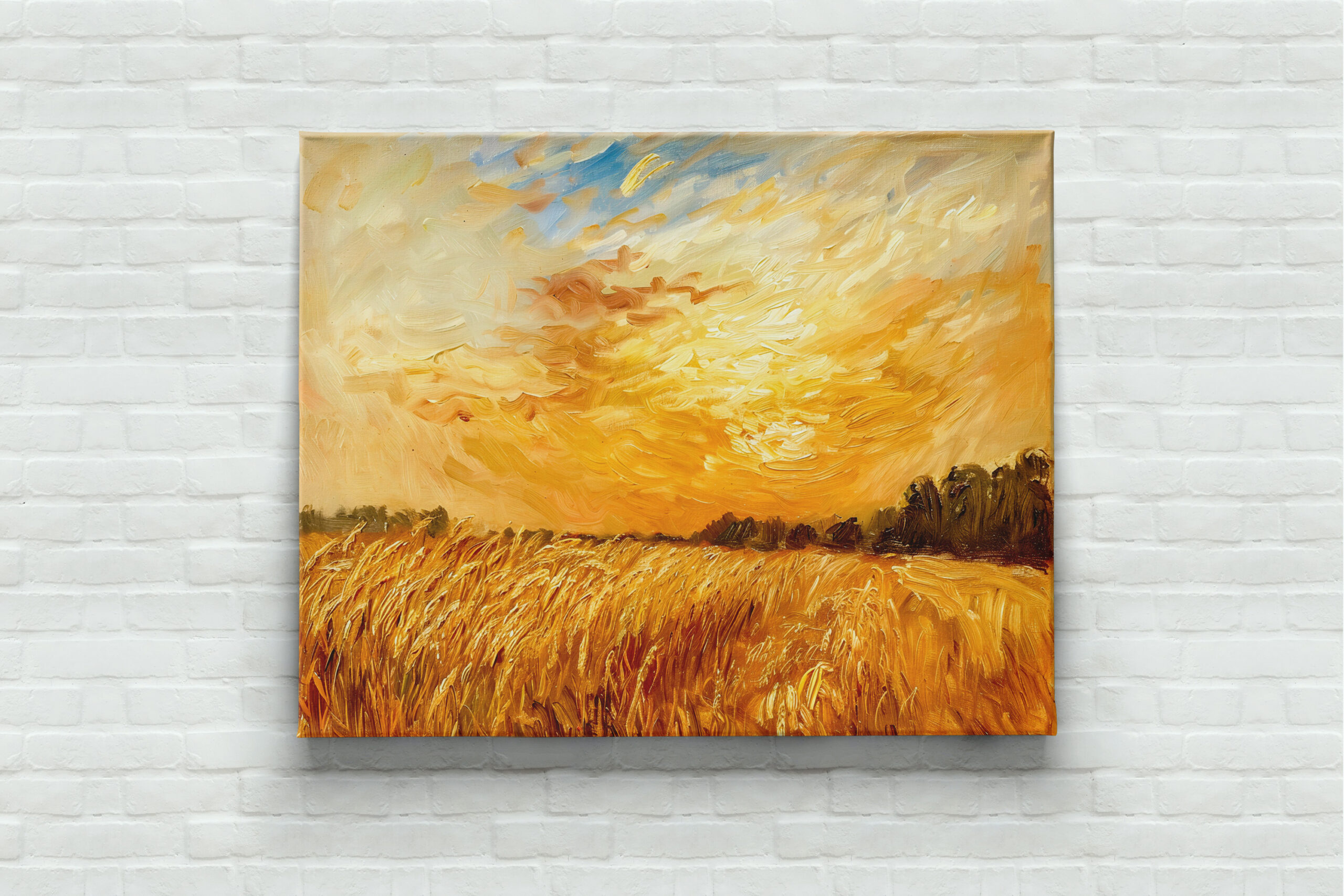 raxxa Canva: Wheat Field at Sunset Glow impressionisitic