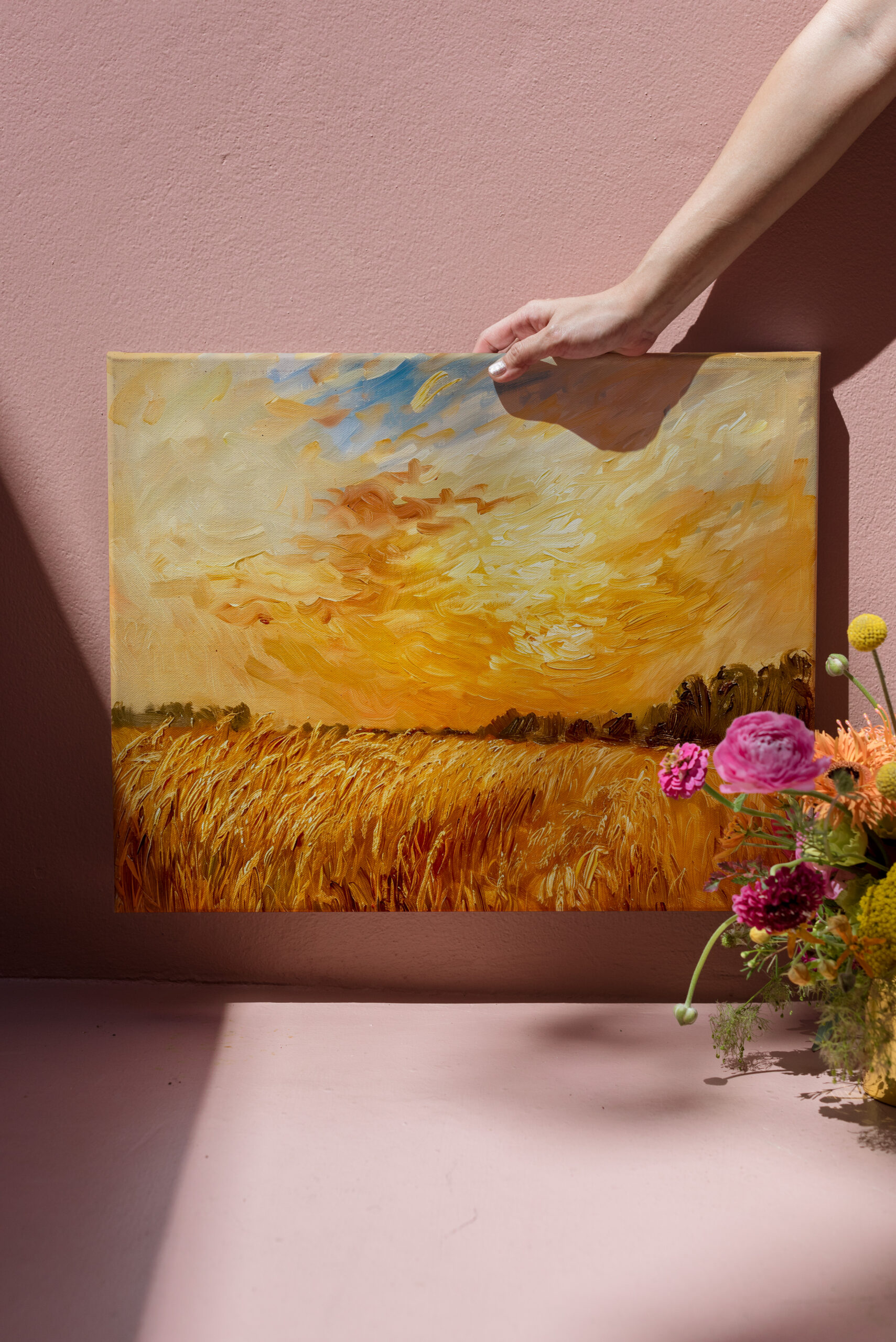 raxxa Canva: Wheat Field at Sunset Glow impressionisitic - Imagen 2