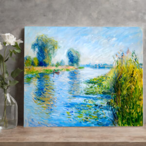raxxa Canva: Impressionist Spring Riverbank with boats