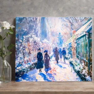 raxxa Canva: Impressionist winter garden with walkers