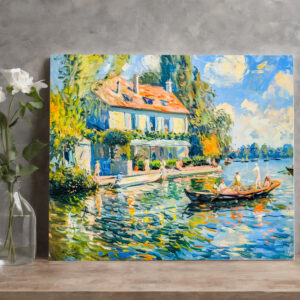 raxxa Canva: House by the lake with boat