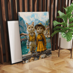raxxa Canva: Cats by a Swiss Lakeside Village