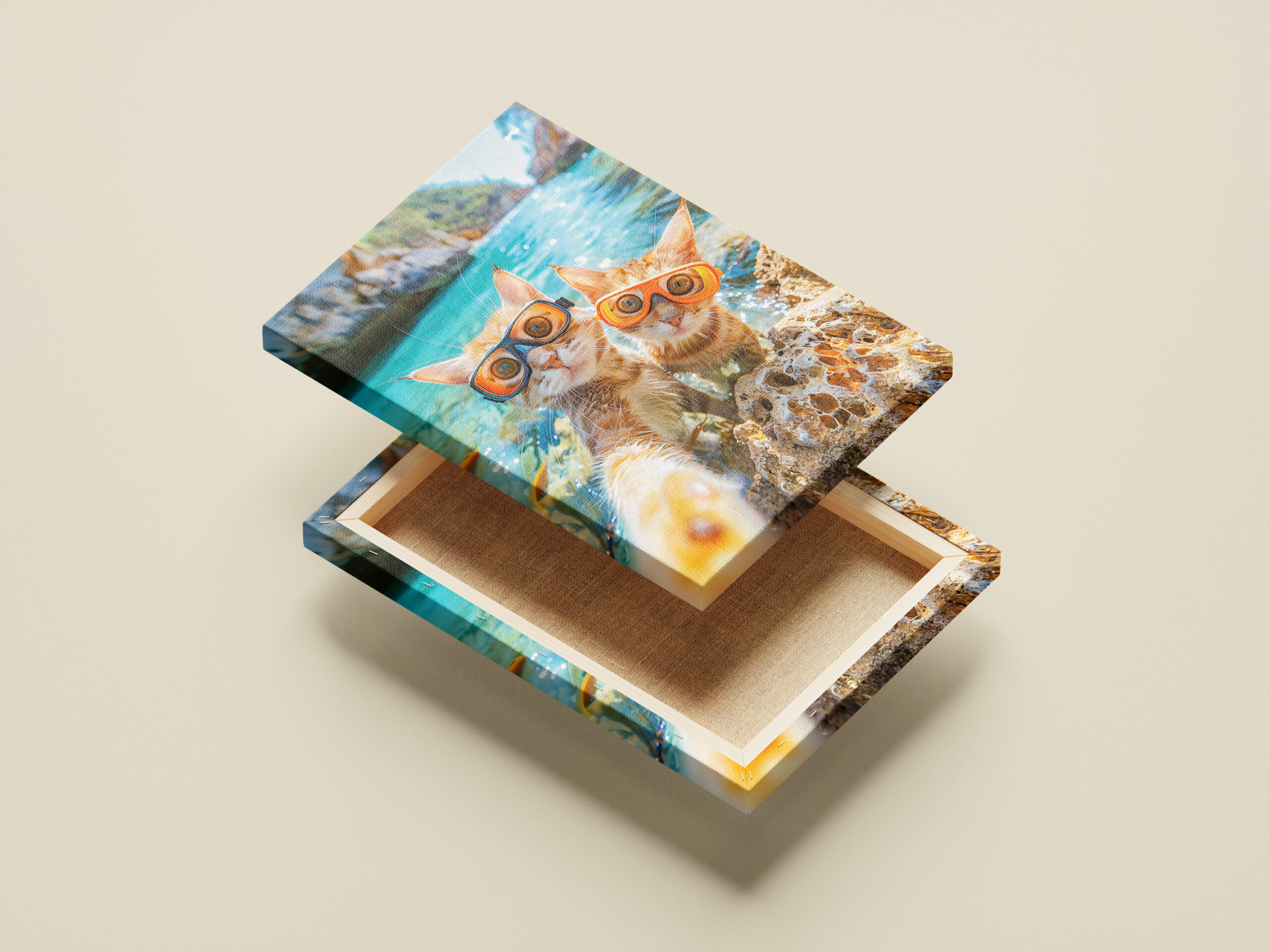 raxxa Canva: Snorkeling Cats in the Mediterranean Sea – Image 2