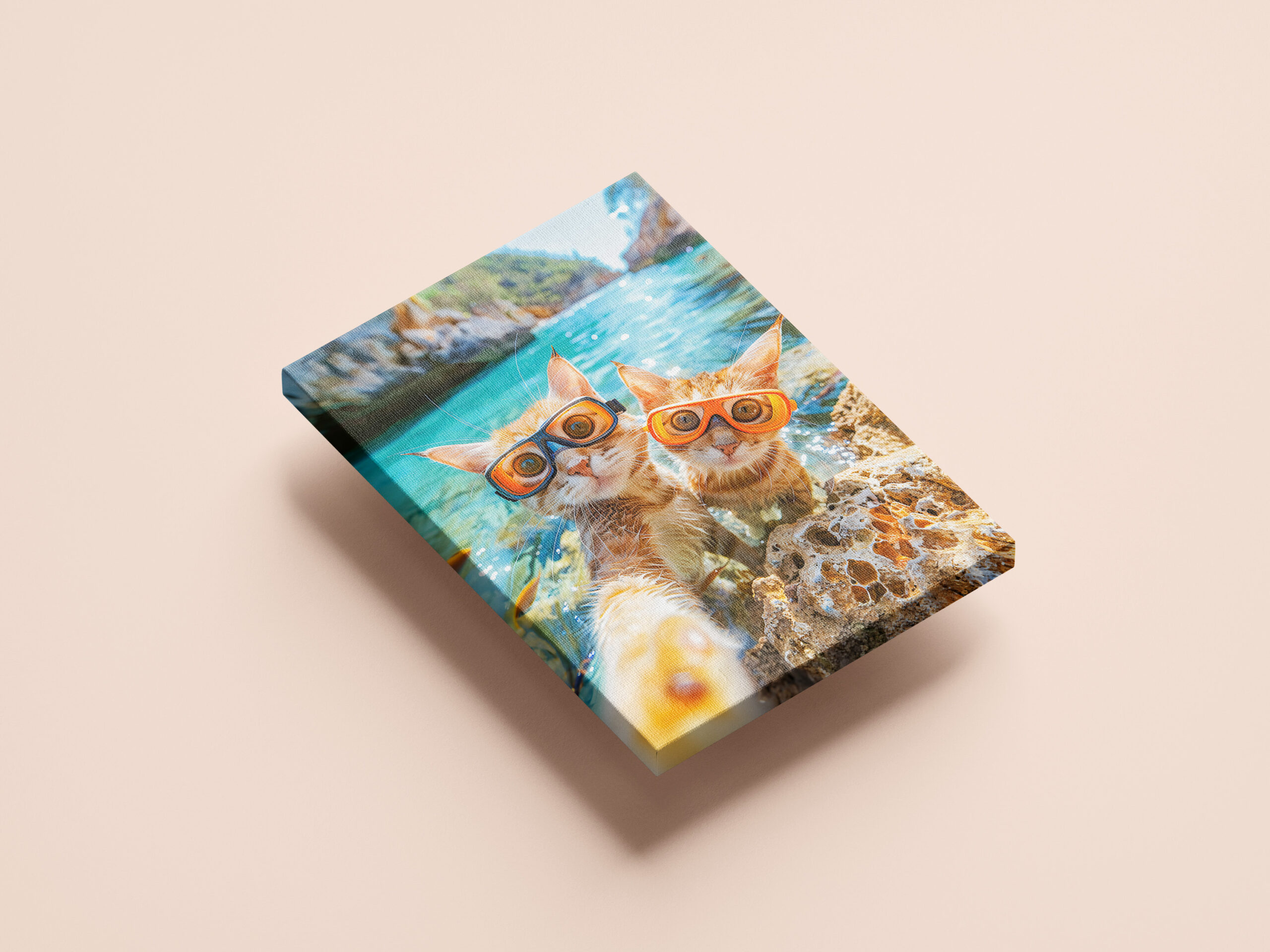 raxxa Canva: Snorkeling Cats in the Mediterranean Sea – Image 3