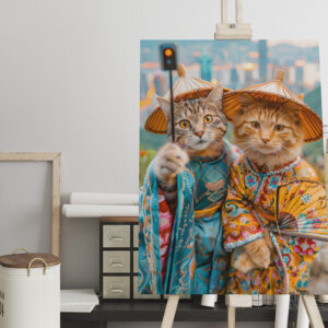 raxxa Canva: Cats in Traditional Chinese Outfits