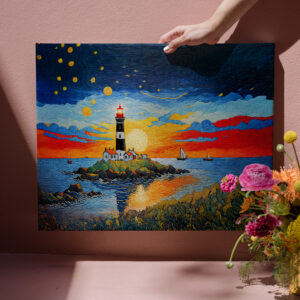 raxxa Canva: Scenic Lighthouse by the Stormy Sea