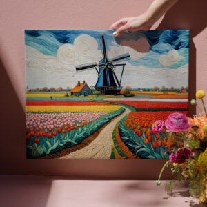 raxxa Canva: Historic Windmill in Blooming Countryside