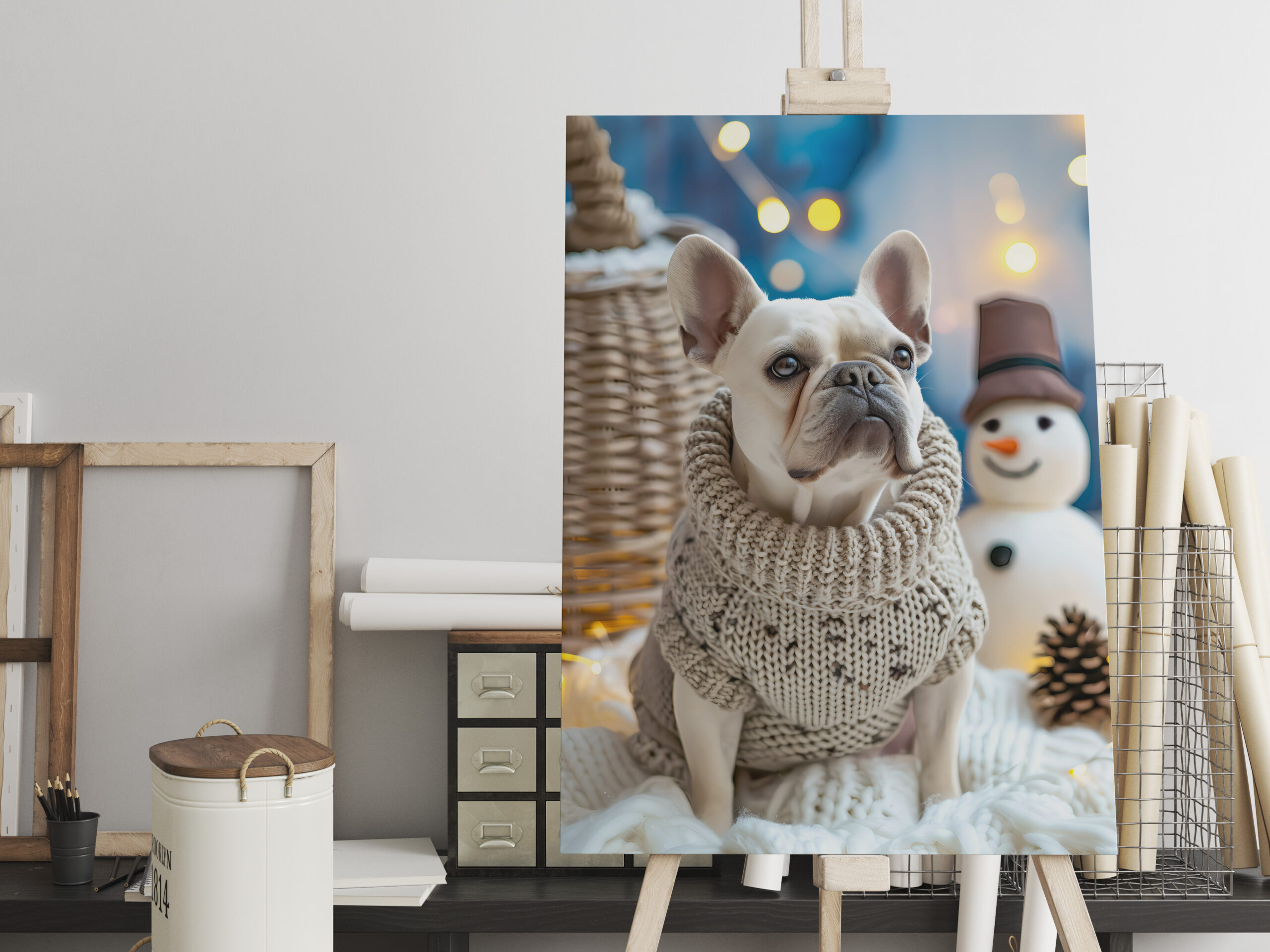 raxxa Canva: French Bulldog in Knitted Dog Attire 2 - Image 2