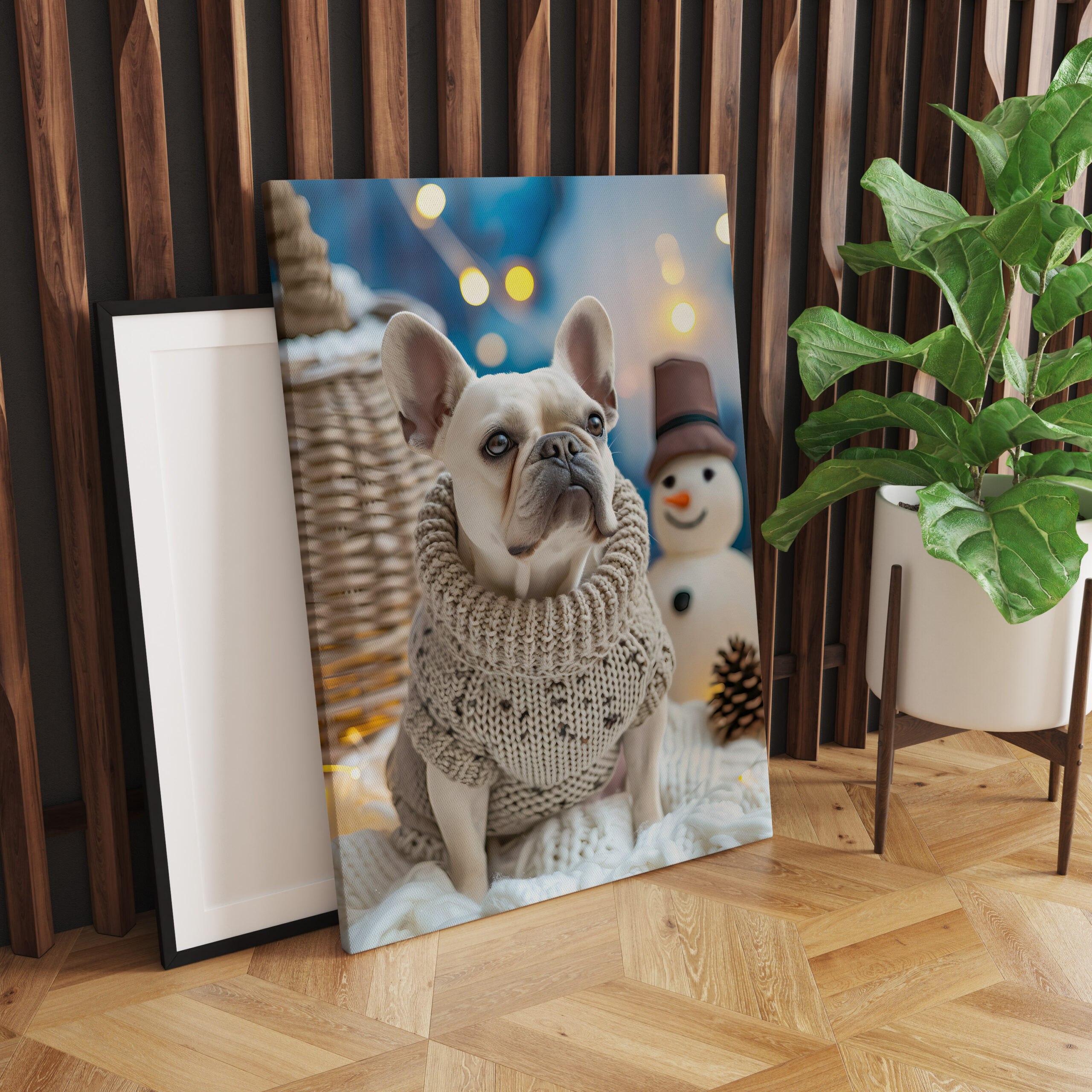 raxxa Canva: French Bulldog in Knitted Dog Attire 2