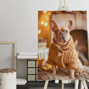raxxa Canva: French Bulldog in Knitted Dog Attire 4
