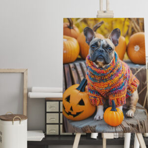 raxxa Canva: French Bulldog in Knitted Dog Attire 9