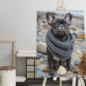 raxxa Canva: French Bulldog in Knitted Dog Attire 10