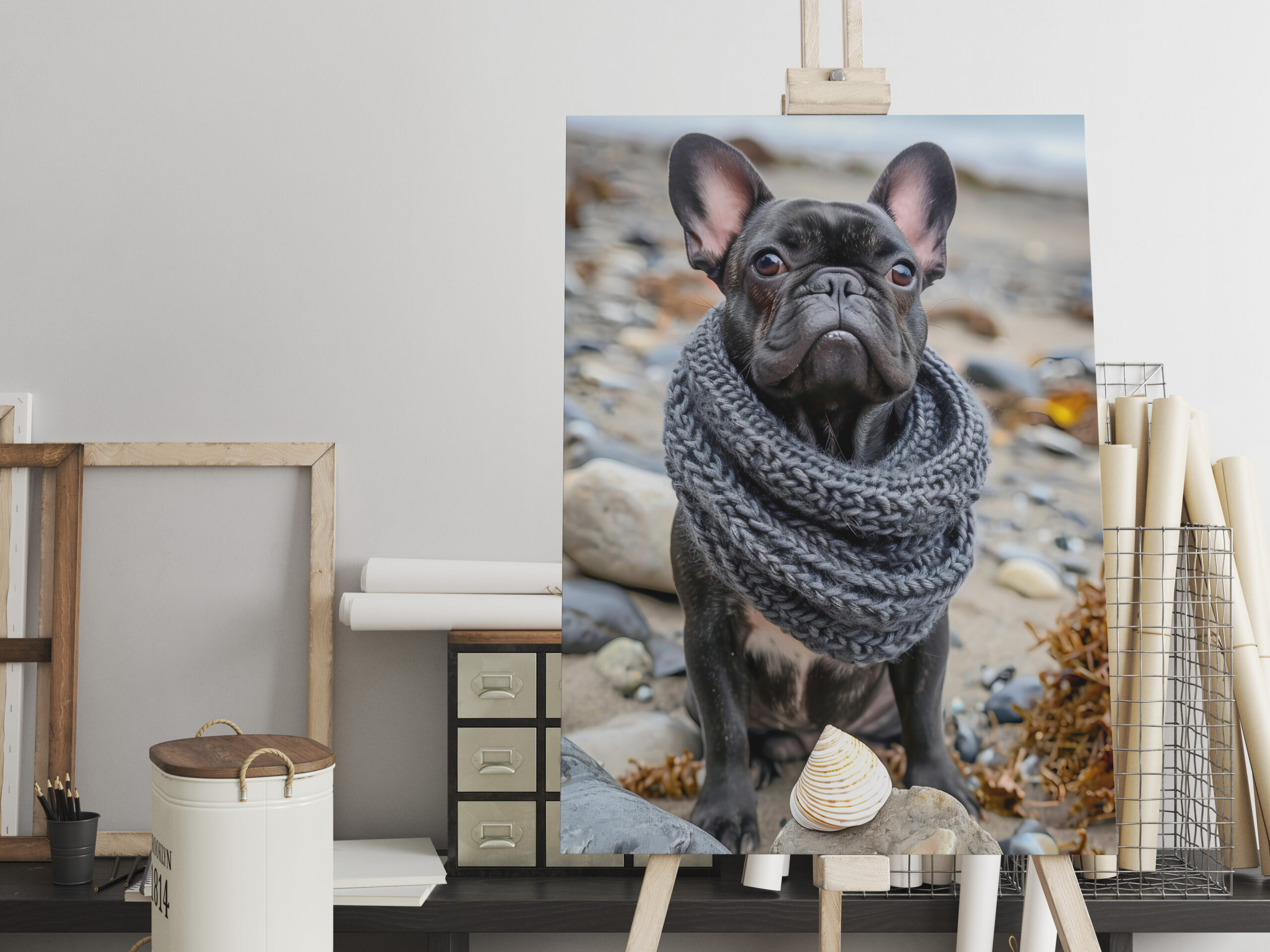 raxxa Canva: French Bulldog in Knitted Dog Attire 10