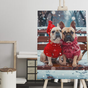 raxxa Canva: French Bulldog in Knitted Dog Attire 11