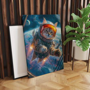 raxxa Canva: Cosmic Cat Adventurer Drifting Weightlessly Among Distant Planets