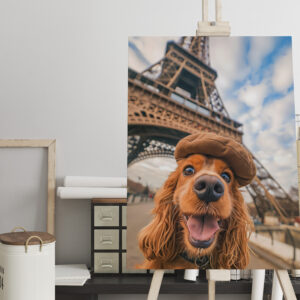 raxxa Canva: King Charles Cocker Spaniel Takes Selfies in Paris