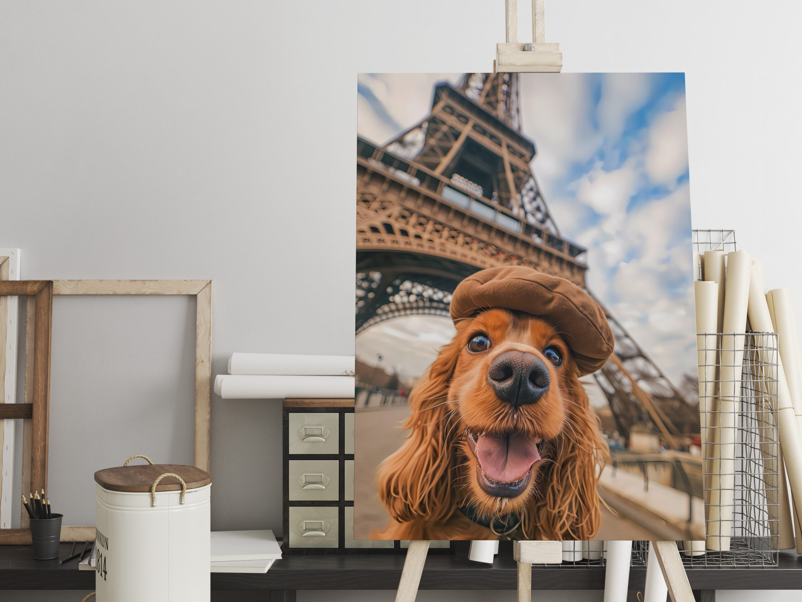 raxxa Canva: King Charles Cocker Spaniel Takes Selfies in Paris