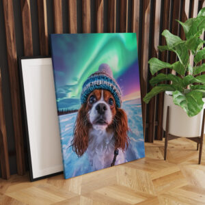 raxxa Canva: King Charles Cocker Spaniel Takes Selfies with northern lights