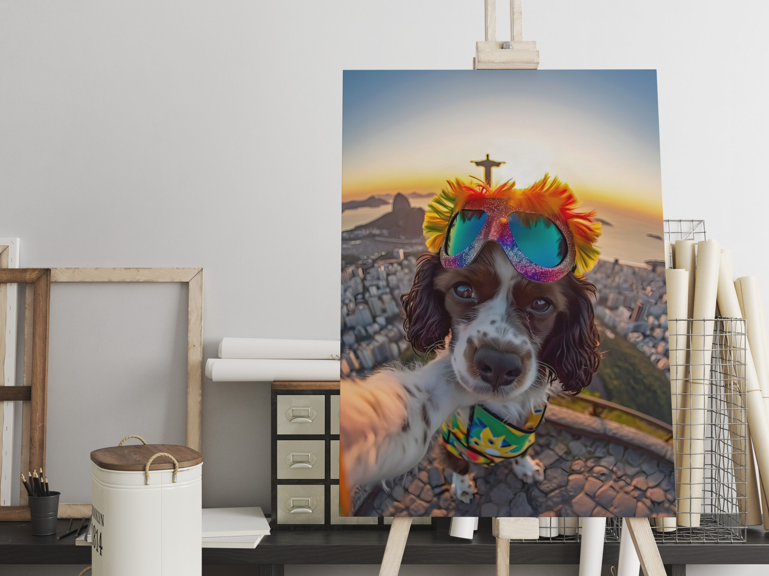 raxxa Canva: King Charles Cocker Spaniel Takes Selfies at Rio de Janeira Brazil - Image 2