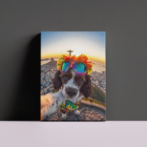 raxxa Canva: King Charles Cocker Spaniel Takes Selfies at Rio de Janeira Brazil