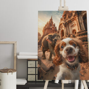 raxxa Canva: King Charles Cocker Spaniel Takes Selfies Across the Globe