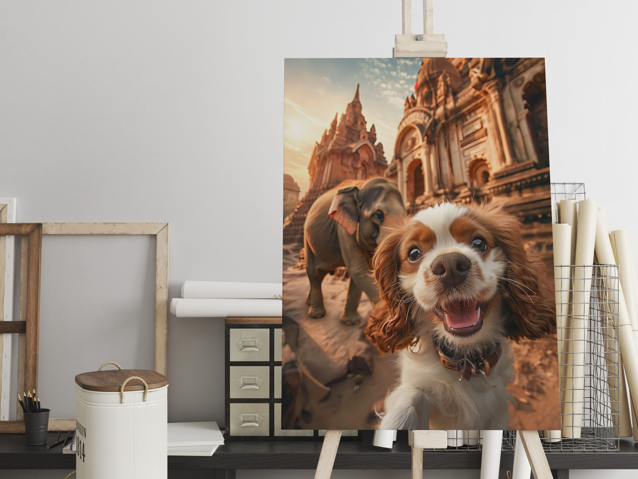 raxxa Canva: King Charles Cocker Spaniel Takes Selfies Across the Globe