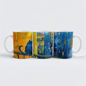 raxxa Premium-Tasse: Cat is sitting on Balcony Railing