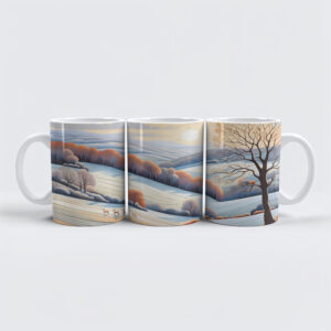 raxxa Premium-Tasse: Pastel Watercolor Sunny Winter Landscape