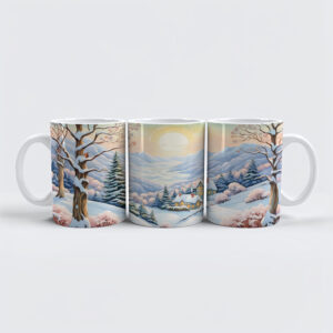 raxxa Premium-Tasse: Pastel Watercolor Sunny Winter Landscape