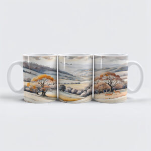 raxxa Premium-Tasse: Pastel Watercolor Sunny Winter Landscape