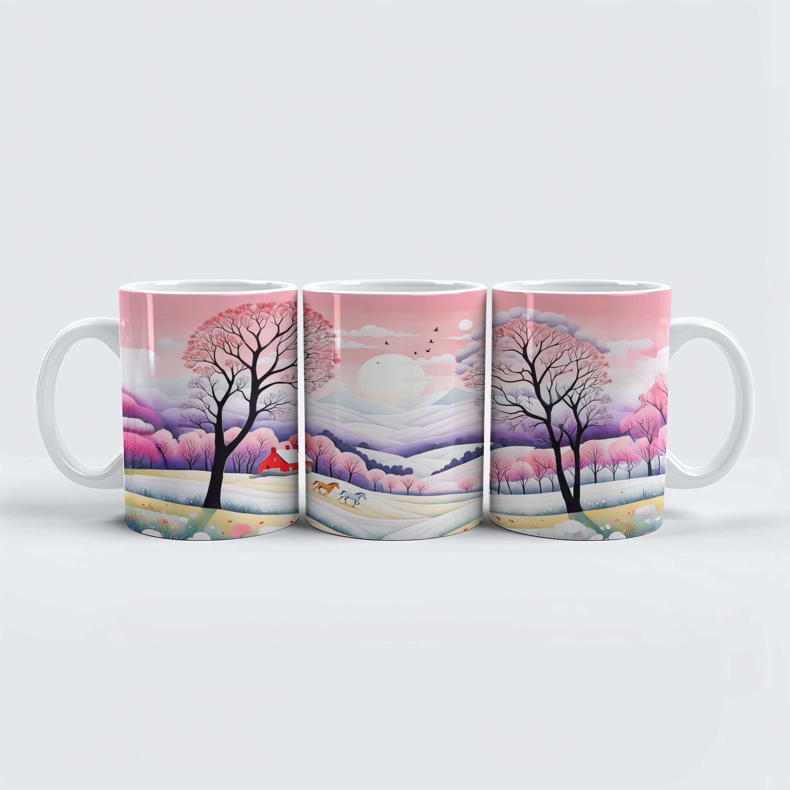 raxxa Premium-Tasse: Rural Landscape Winter to Spring Transition